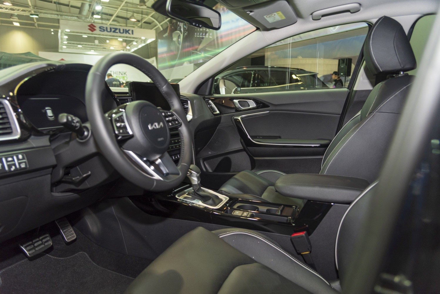 Modern dashboard and leather seats with advanced controls