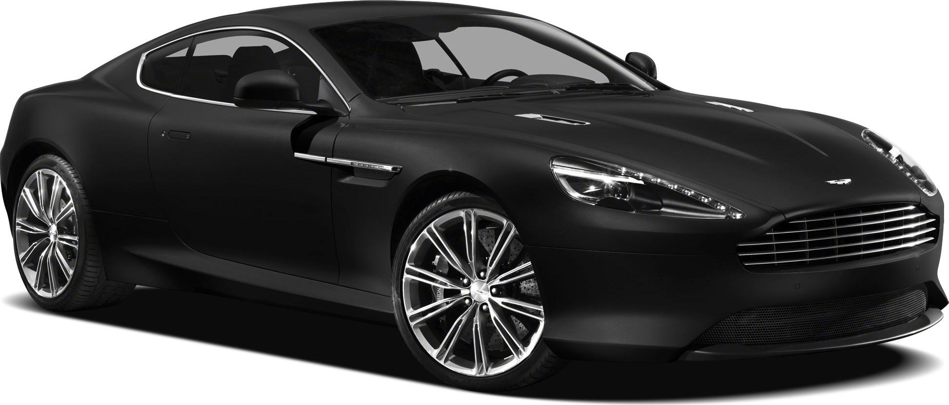 Front side view of matte black luxury sports coupe with sleek headlights
