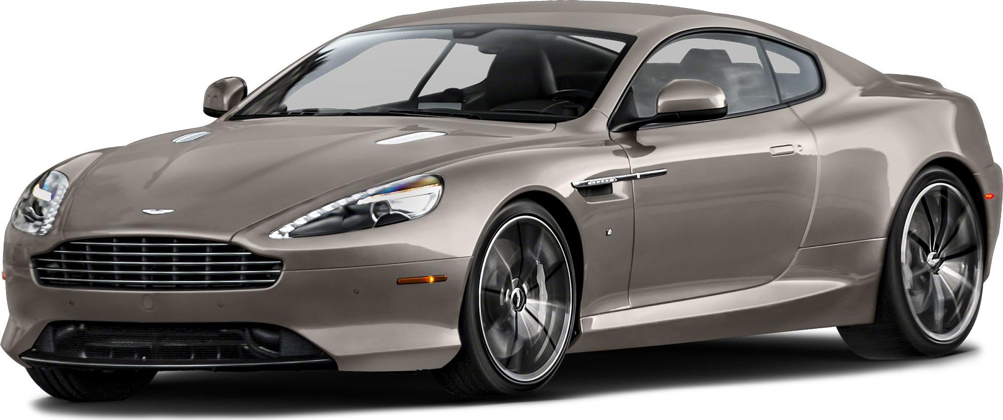 Front side view of a luxury grand tourer coupe with aerodynamic styling and large alloy wheels