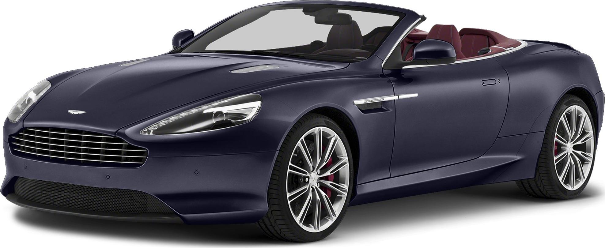 Front-side view of a dark blue convertible with distinct grille and multi-spoke wheels