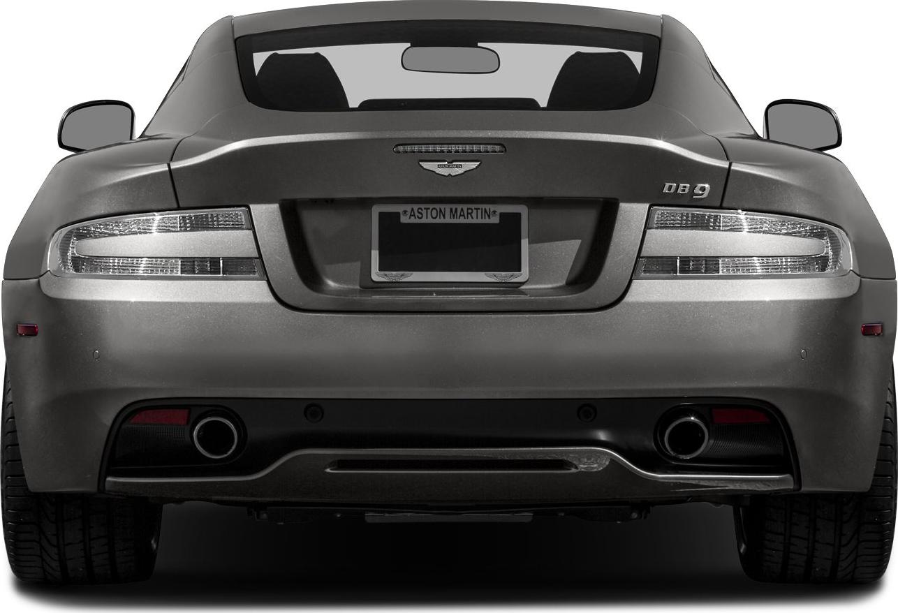 Rear view of a luxury coupe with dual exhaust and distinctive tail lights