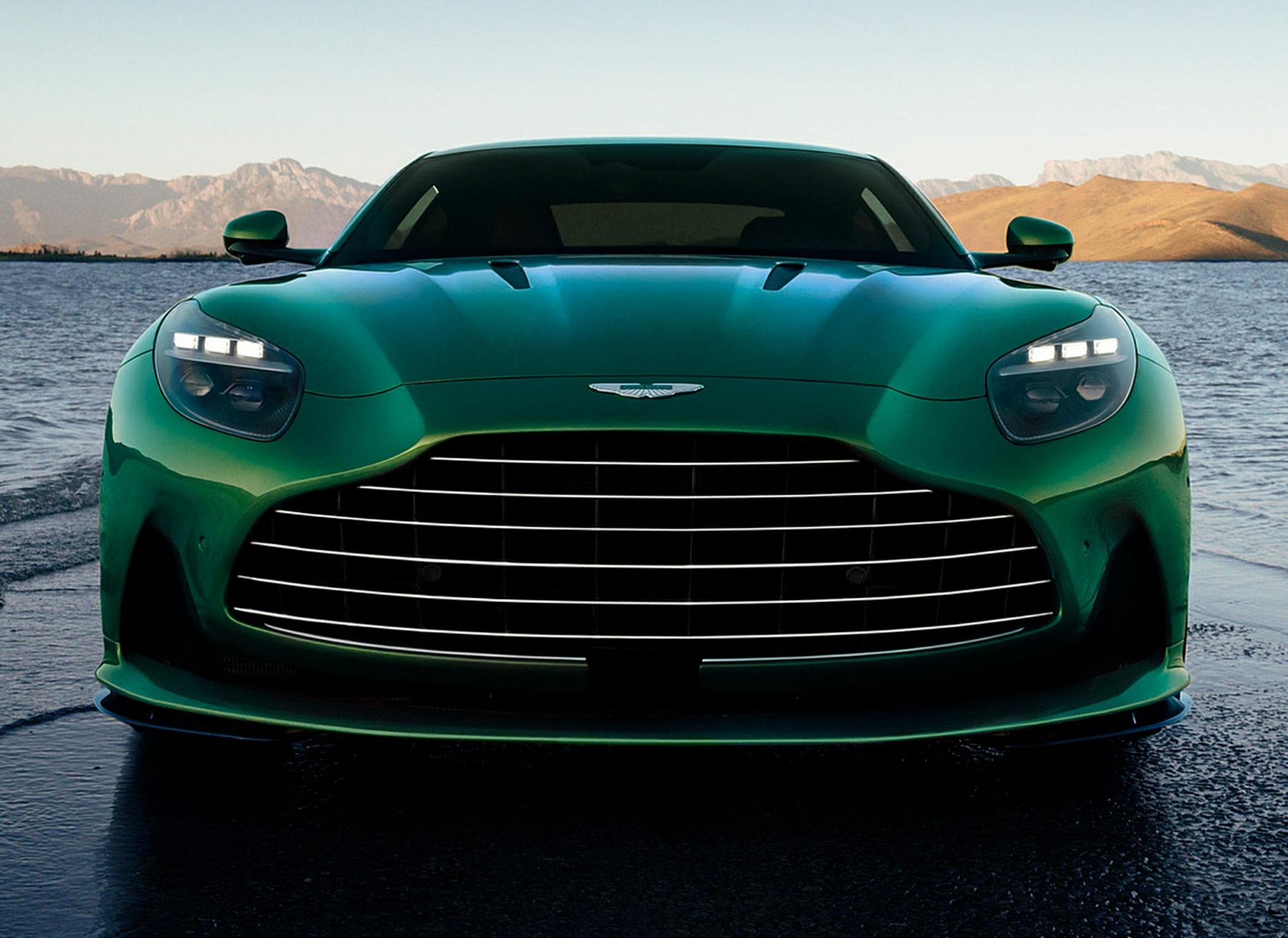 Front view with wide grille and LED headlights