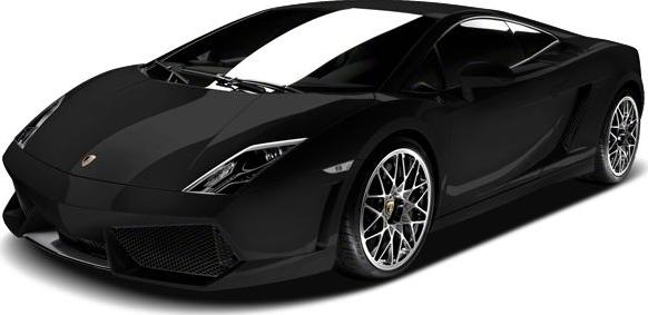 Black sports car front angle with sharp headlights and alloy wheels