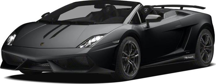 Black Lamborghini Gallardo LP 570-4 Spyder convertible with aerodynamic sporty design
