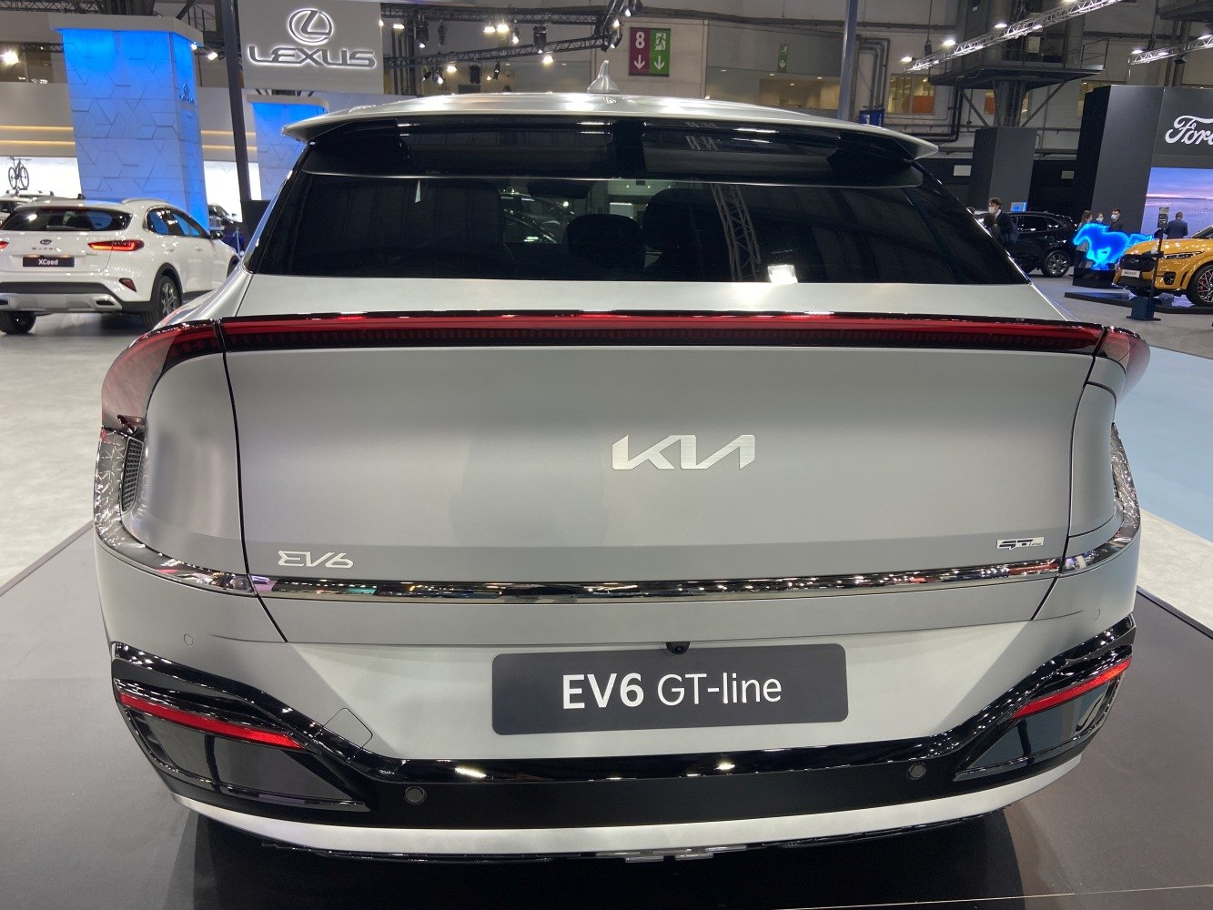 Rear view with full-width LED taillight and GT-line badging