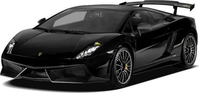 Black sports coupe with rear spoiler and aerodynamic design