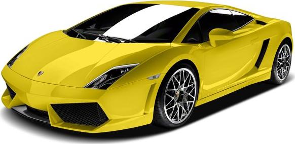 Yellow sports car with sharp front and sporty alloy wheels