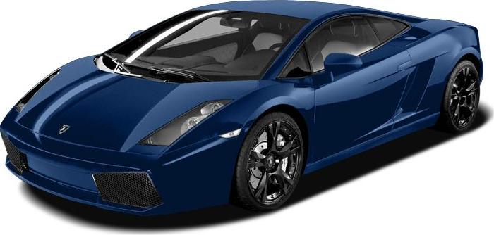 Blue sports coupe with sharp aerodynamic lines and black alloy wheels