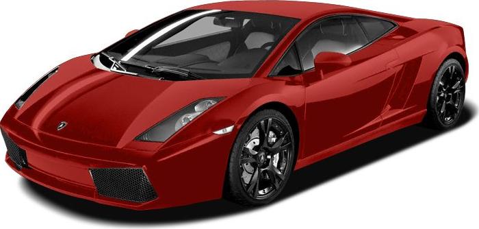 Red sleek sports coupe with sharp headlights and black alloy wheels