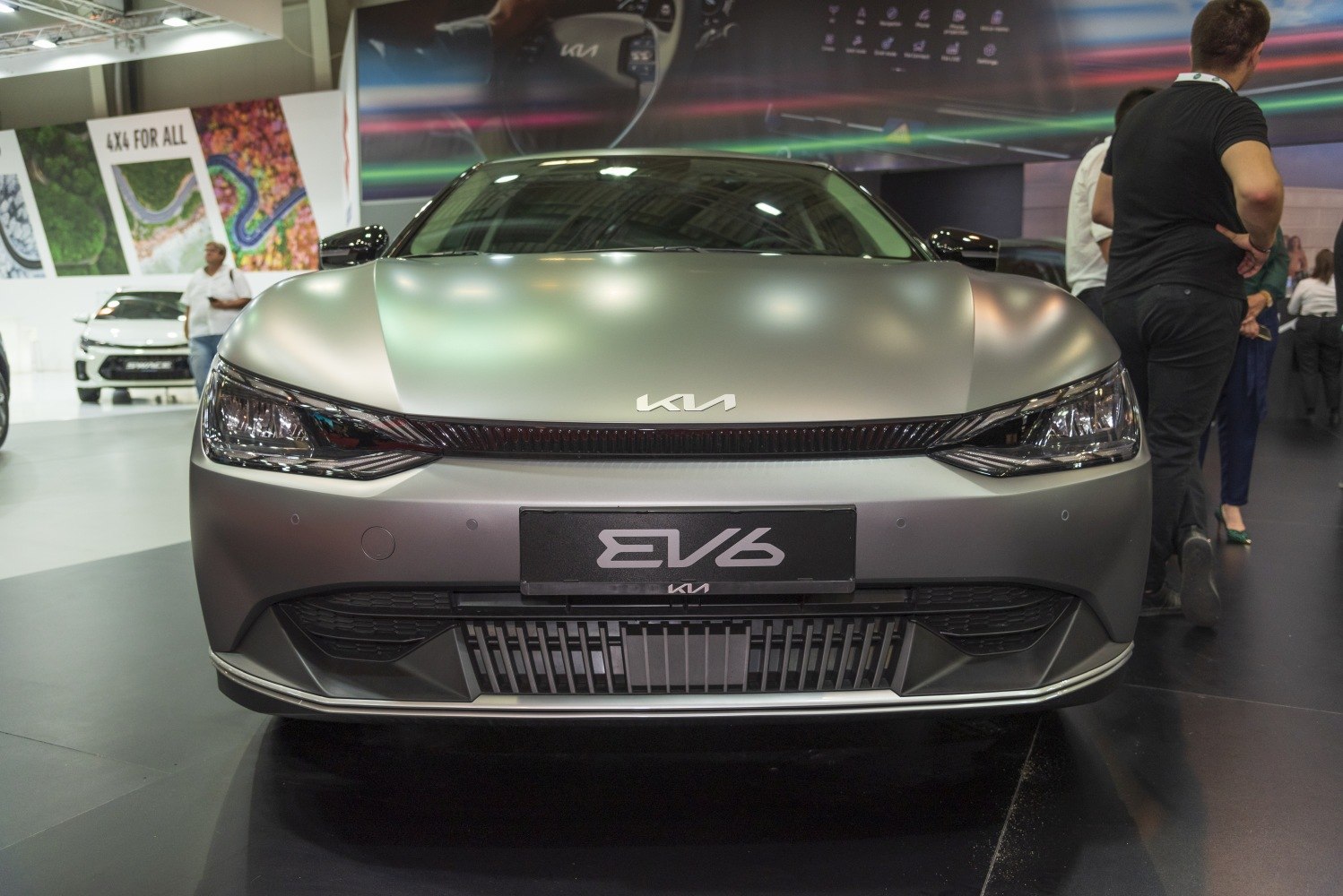 Front view with sleek headlights and aerodynamic grille
