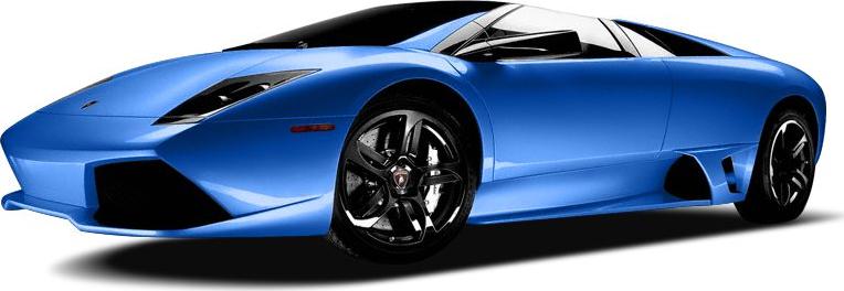 Blue convertible with aerodynamic design and black alloy wheels