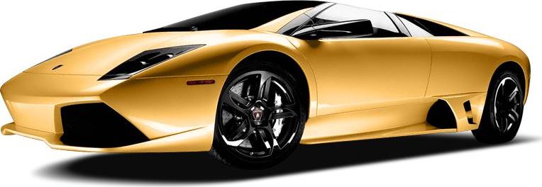 Yellow Lamborghini with sharp aerodynamic front and black wheels.