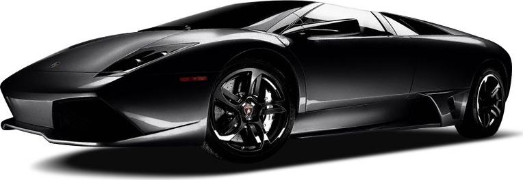 Sleek black supercar with sharp aerodynamic lines and glossy finish