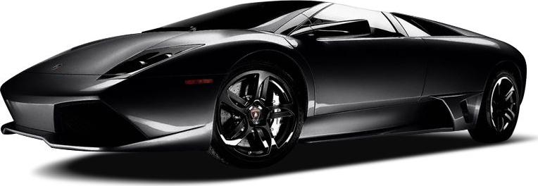 Sleek black sports supercar with aerodynamic body and sporty rims