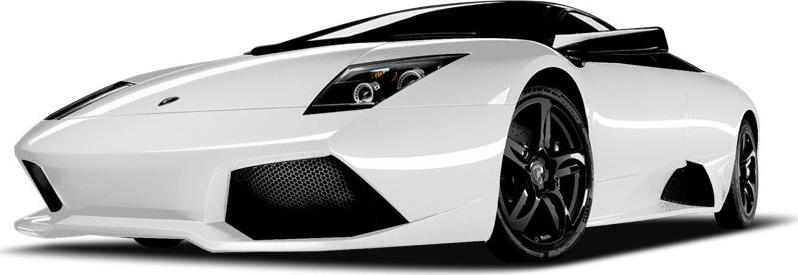 Low front view with sharp headlights and side air intakes
