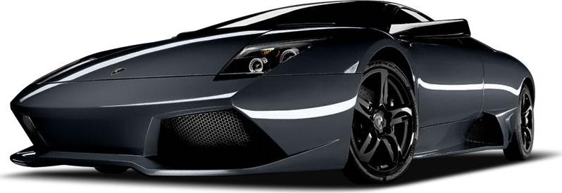 Front low-angle view with aggressive aerodynamics and black wheels