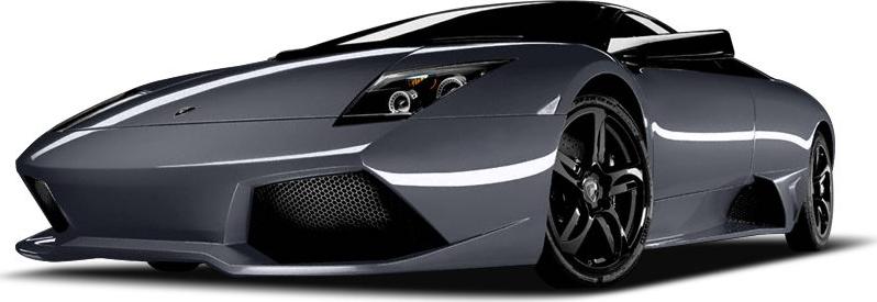 Sharp angular front with prominent air intakes and black alloy wheels