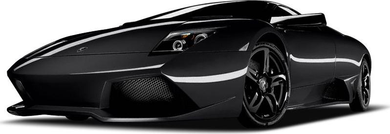 Black sports coupe with aggressive front and aerodynamic design