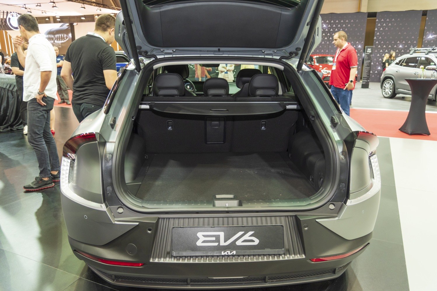 Spacious rear open cargo area with hatchback design and rear seats.
