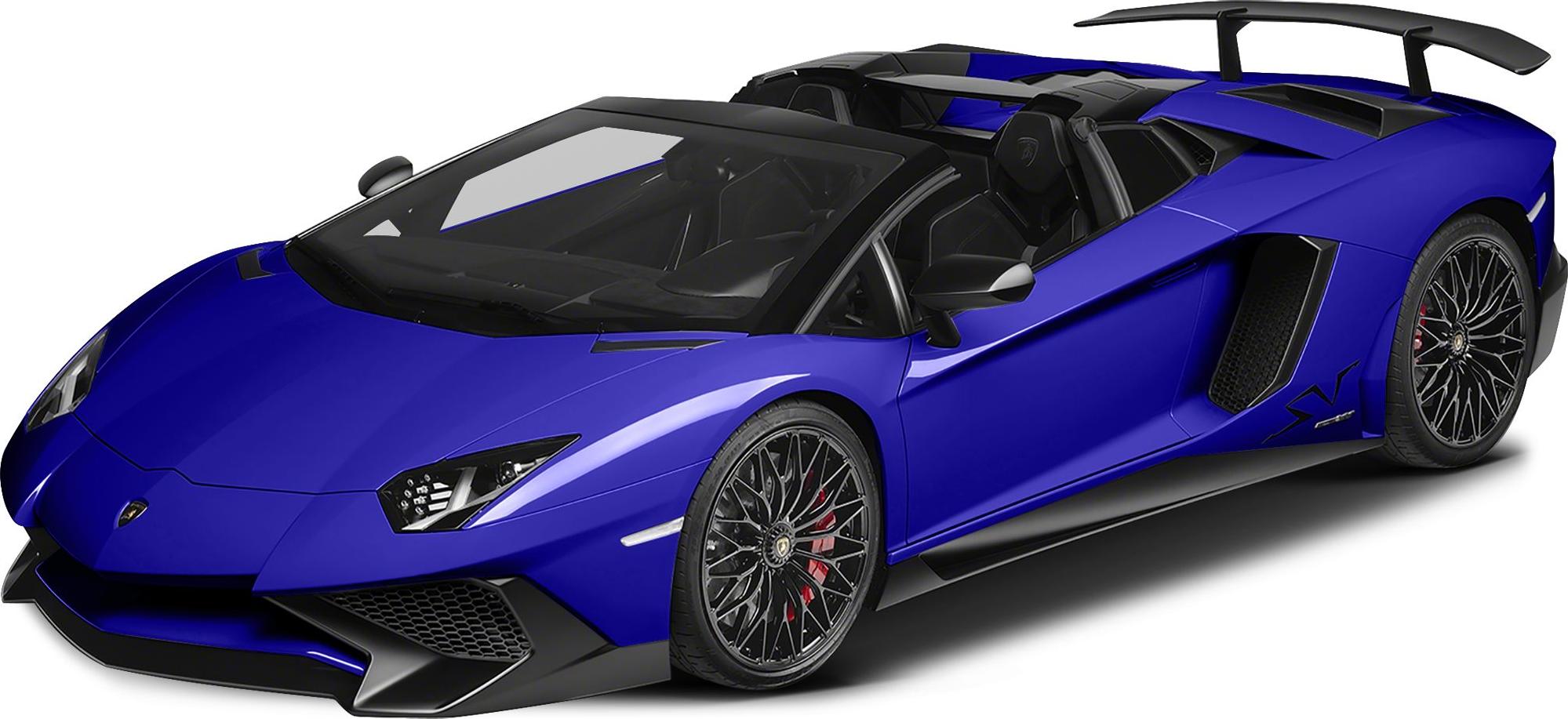 Front-side view of a convertible sports car with large rear wing and detailed wheels