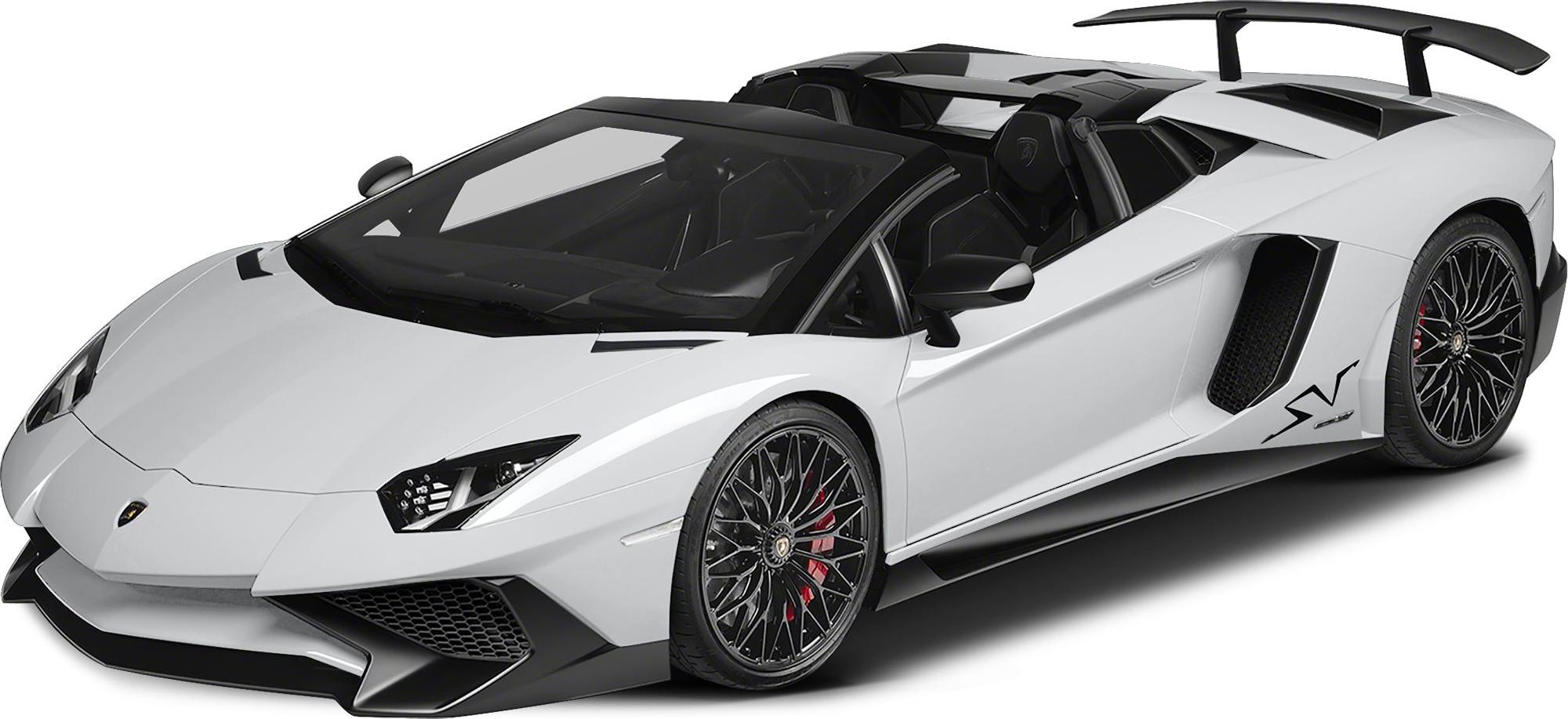 Front and side view of a white convertible with aerodynamic design and aggressive styling