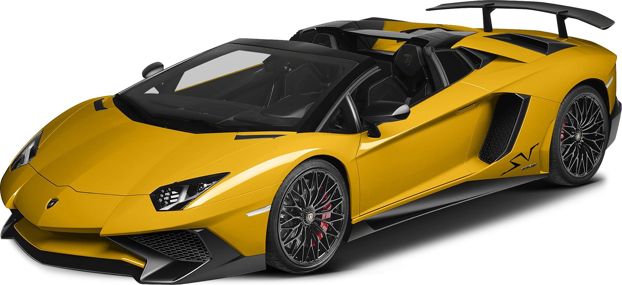 Yellow convertible sports car with rear spoiler and aerodynamic design