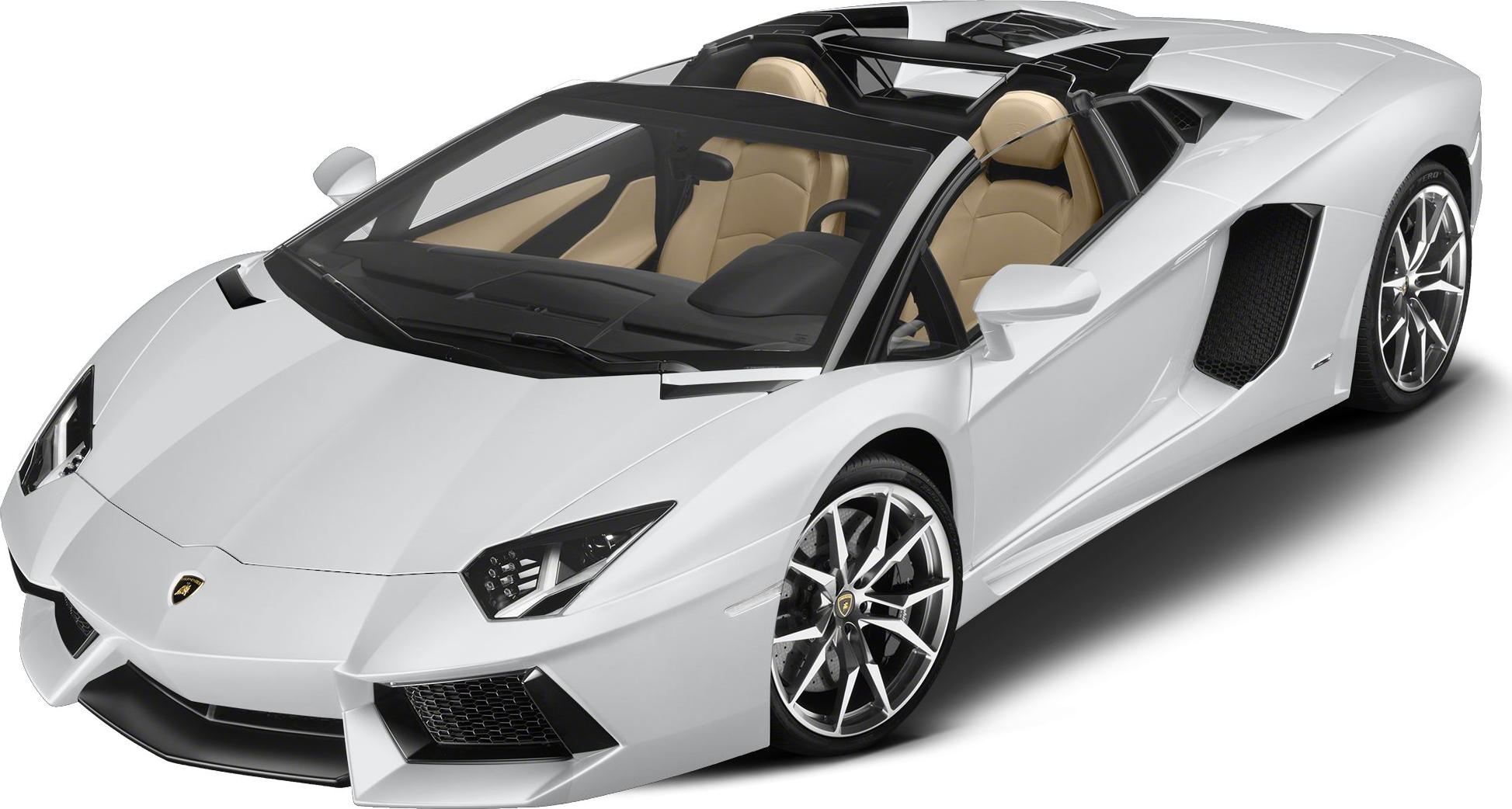 Open-top Lamborghini Aventador LP 700-4 Roadster with aerodynamic front and side vents