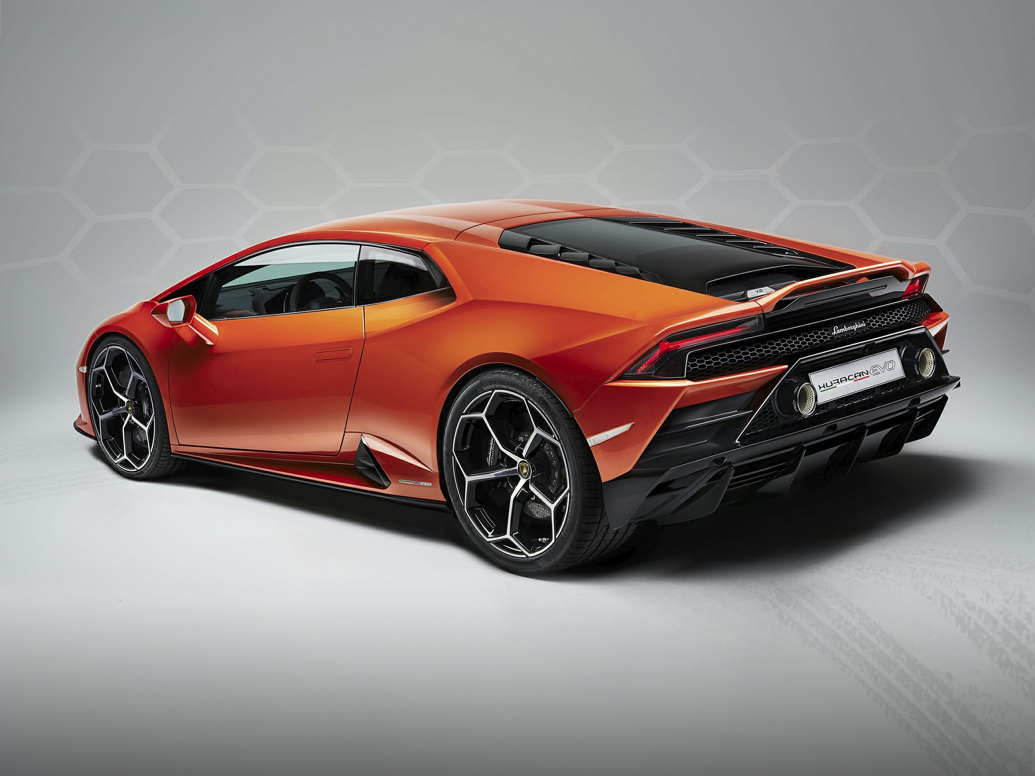 Aggressive rear and side view with angular design and sport wheels