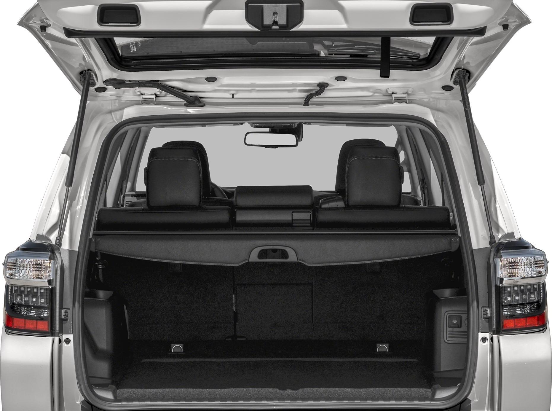 Spacious rear cargo area with rear seats and cargo cover