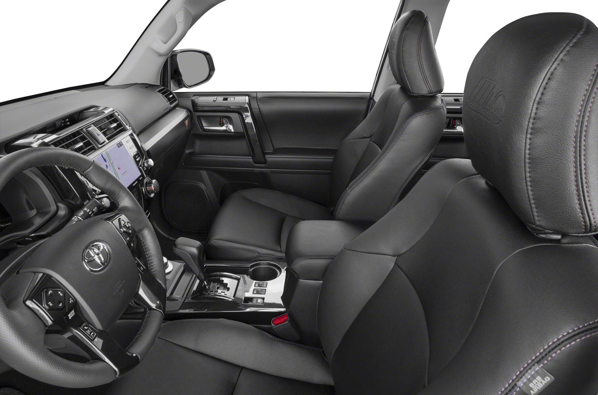 Black leather seats and advanced dashboard with infotainment system