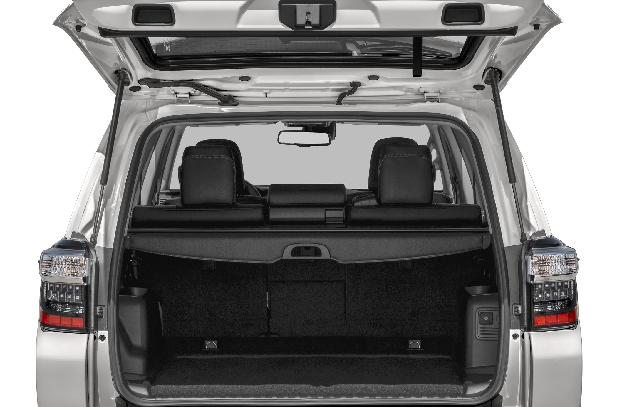 Rear cargo area with hatch open and visible rear seats