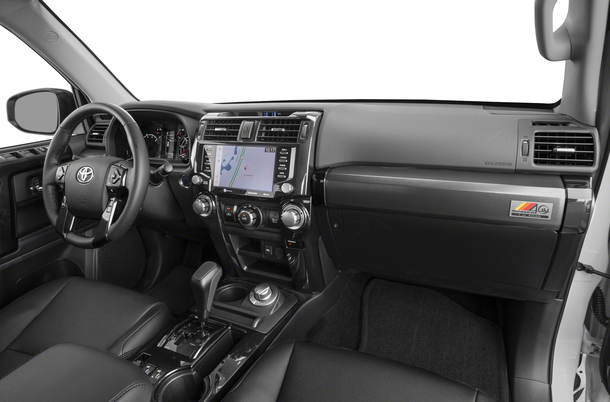 Dashboard with touchscreen navigation and ergonomic center console.