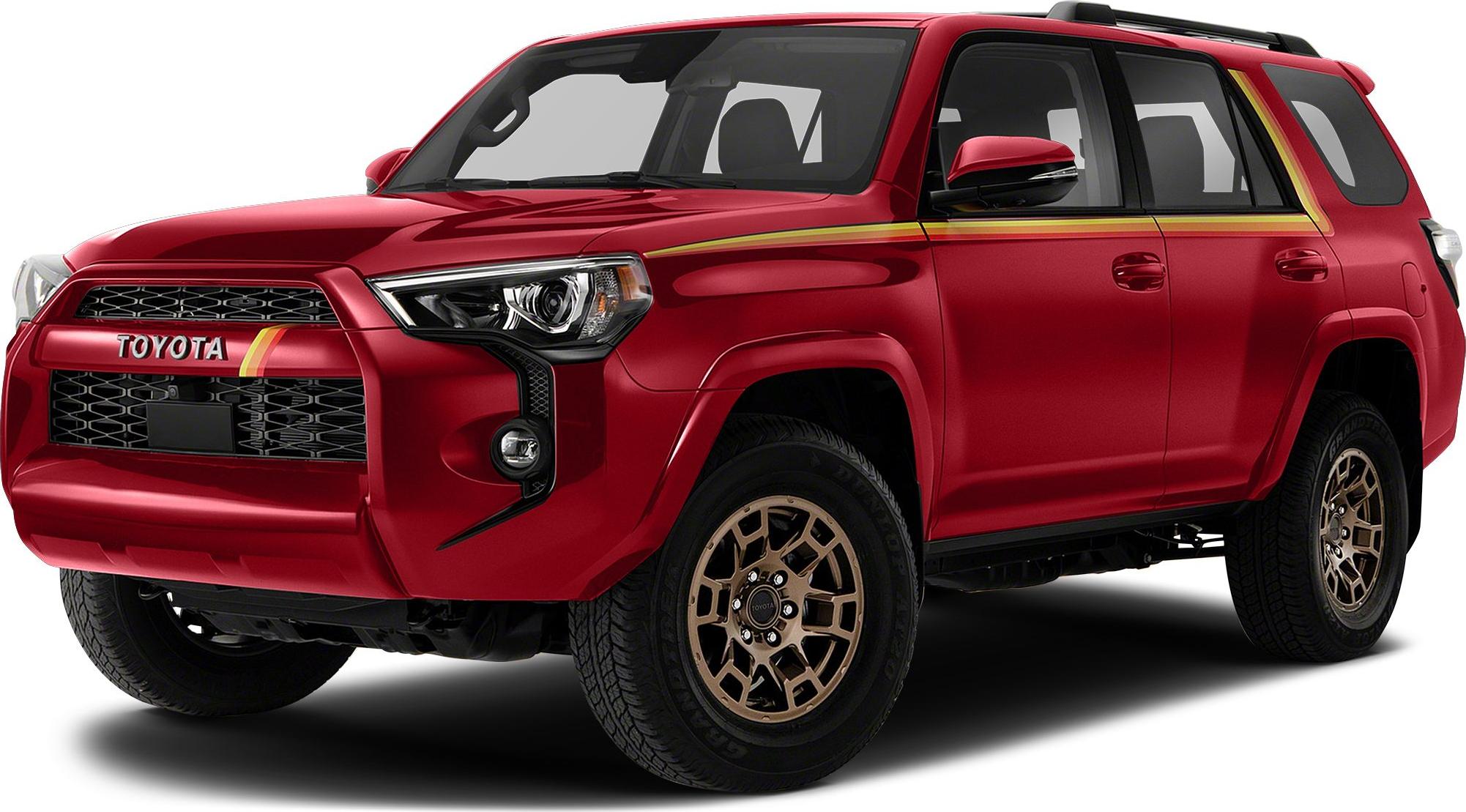 Red SUV front side with distinctive grille and bronze alloy wheels