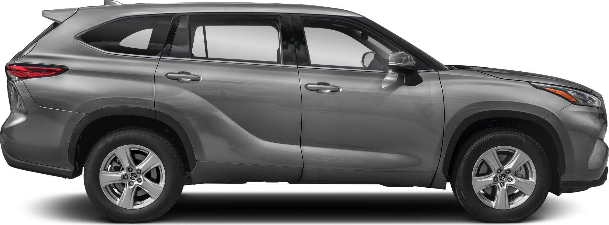 Side profile of an SUV with alloy wheels and tinted windows