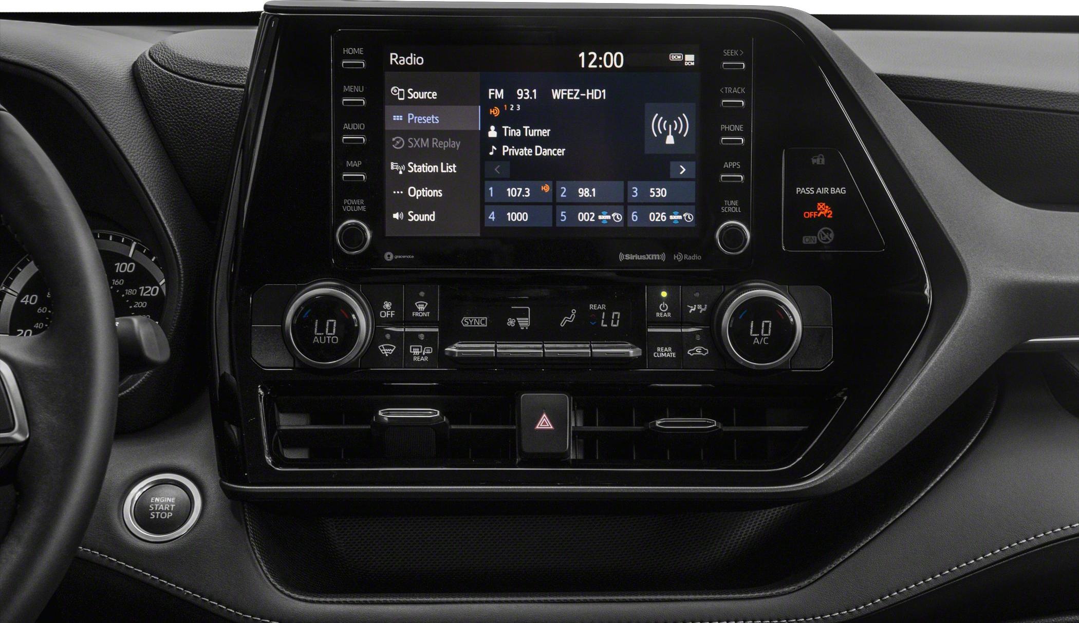 Infotainment touch screen and dual climate control panel