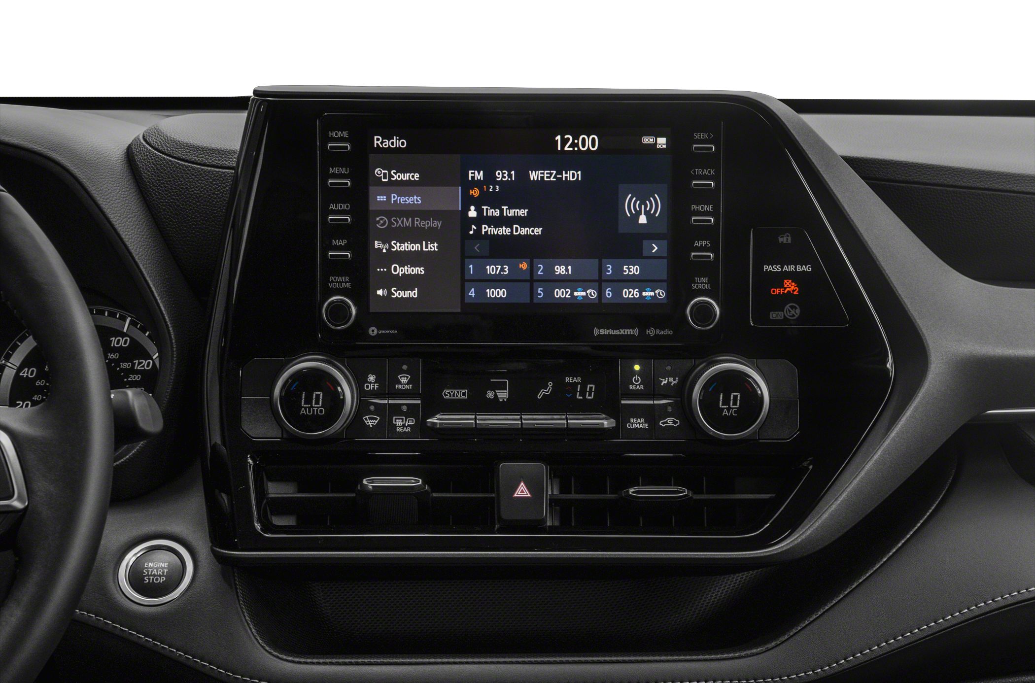 Infotainment system and dual-zone climate control panel