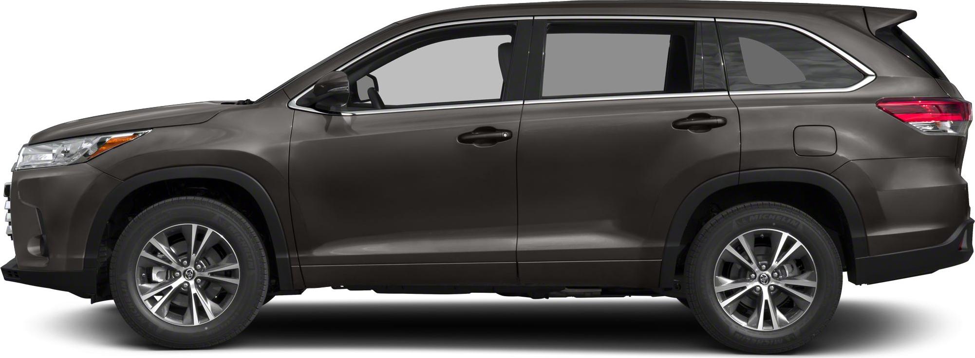 Side profile of midsize SUV with alloy wheels and chrome window trim