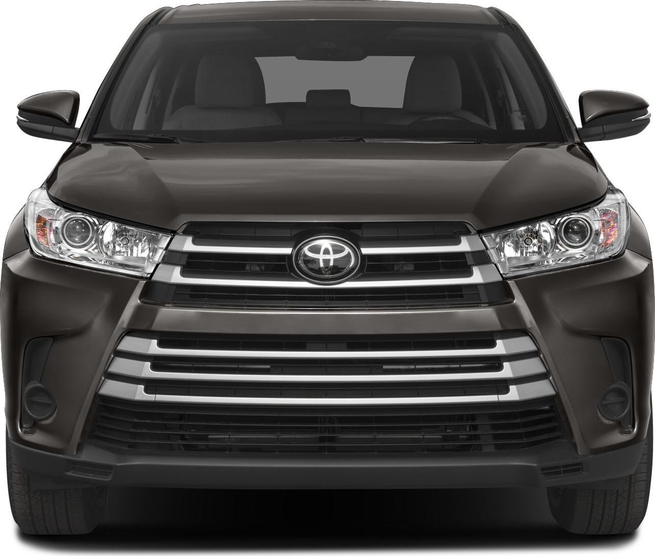 SUV front view with grille and clear headlights