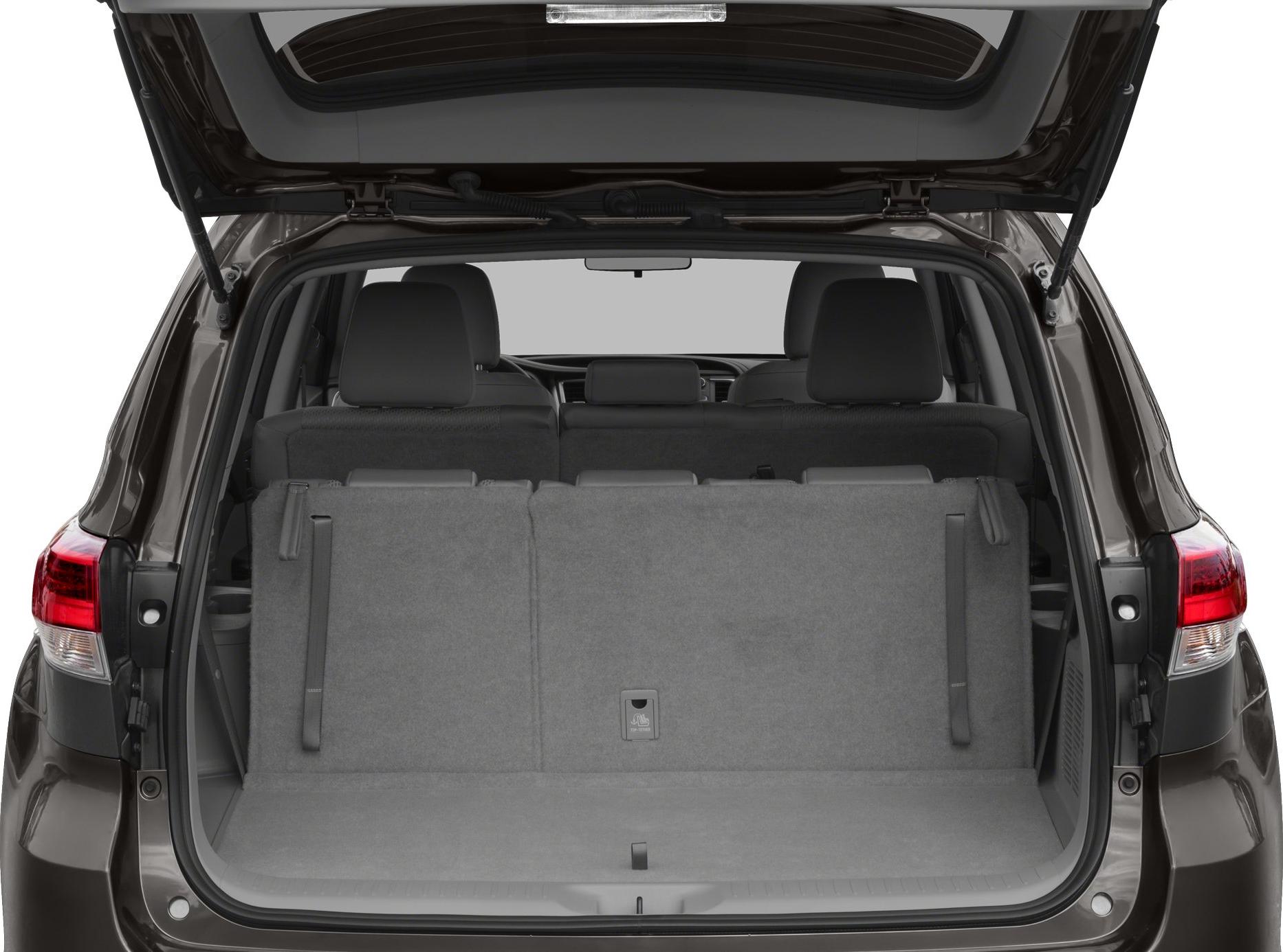 Spacious rear cargo area with folded rear seats