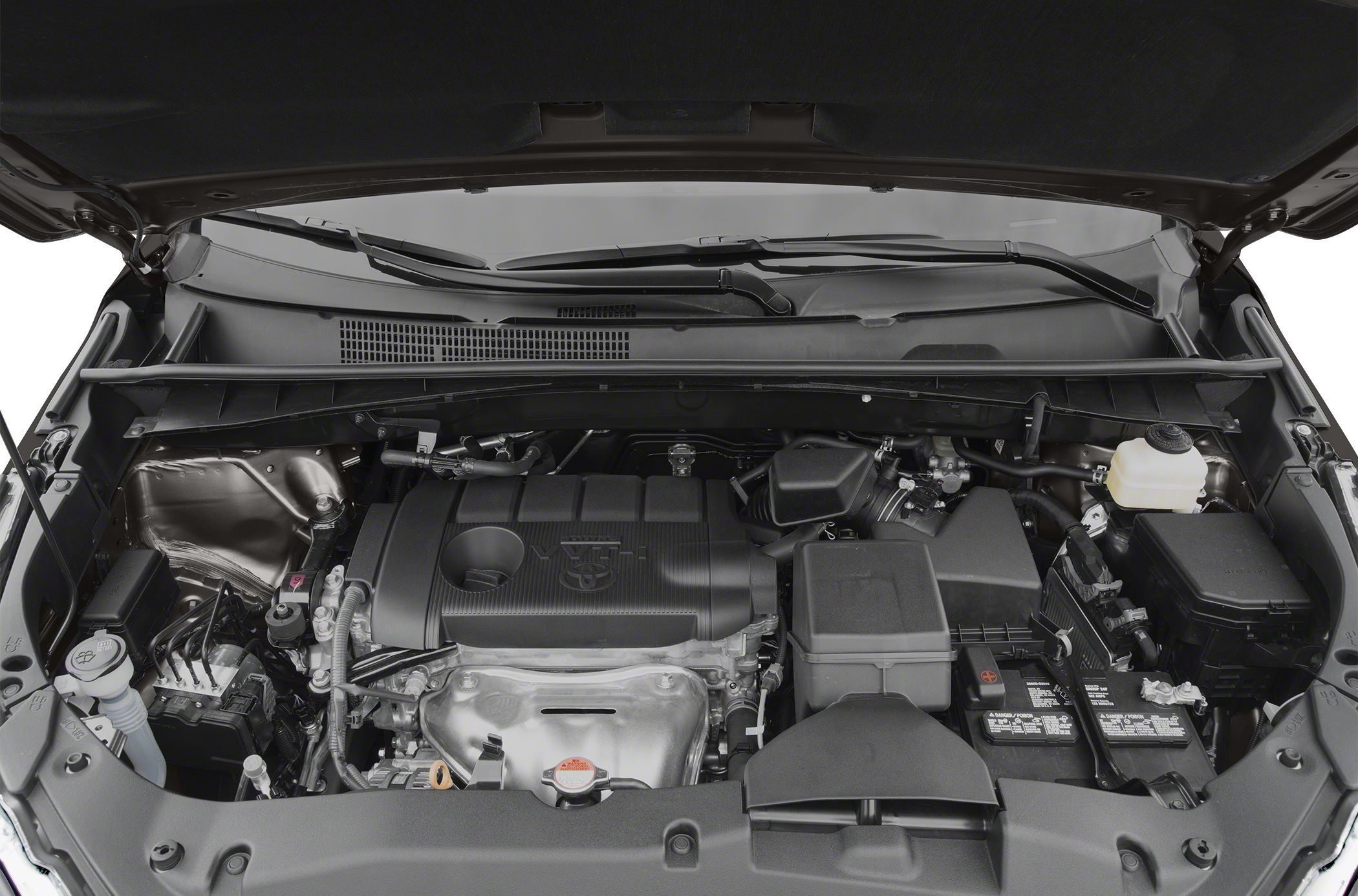 Detailed V6 engine bay with component layout under hood