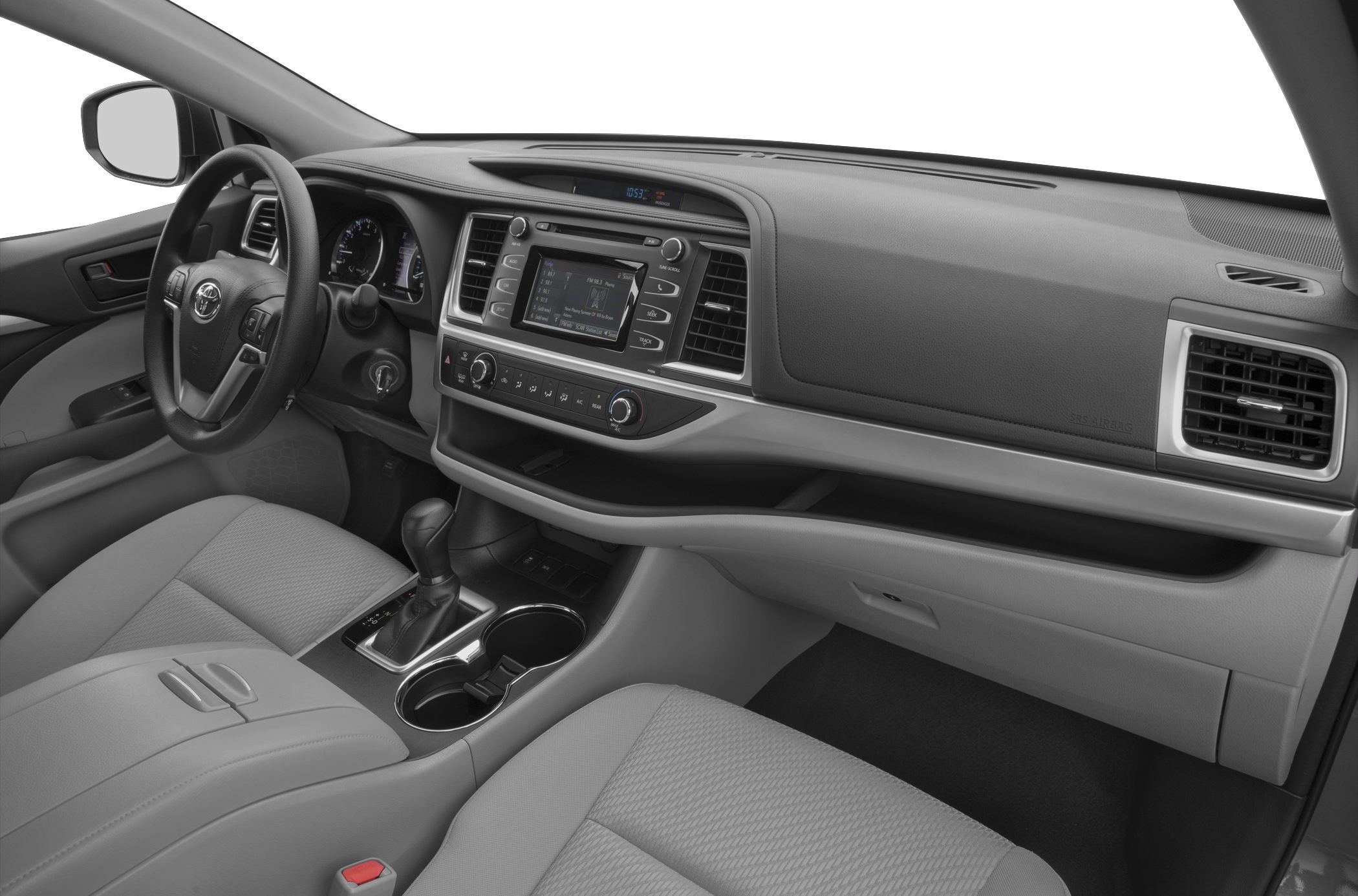 Modern SUV interior with touchscreen dashboard and ergonomic design