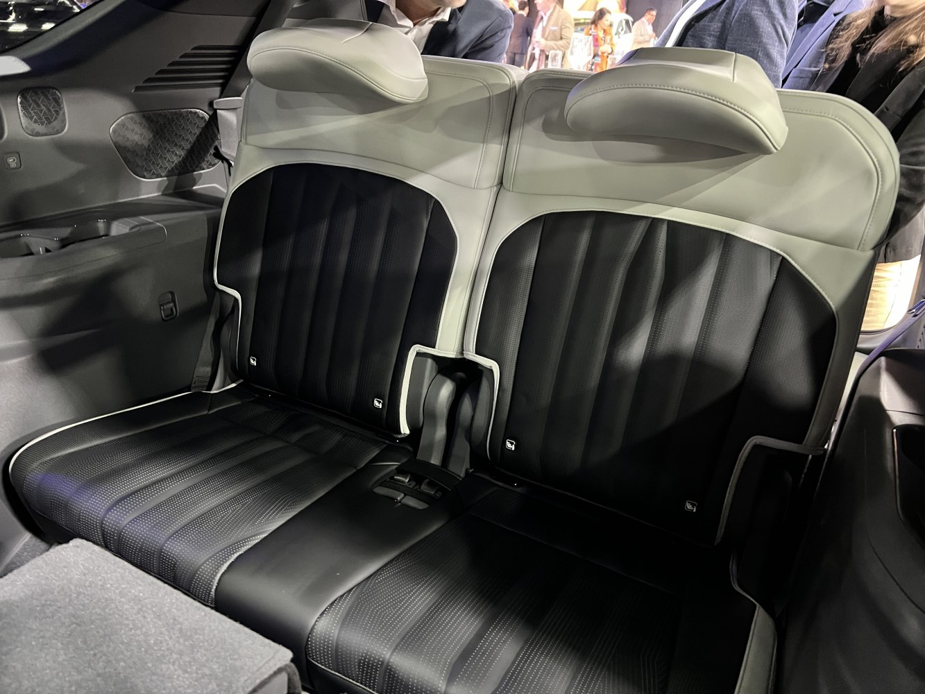Rear seat leather upholstery with premium design and comfort features