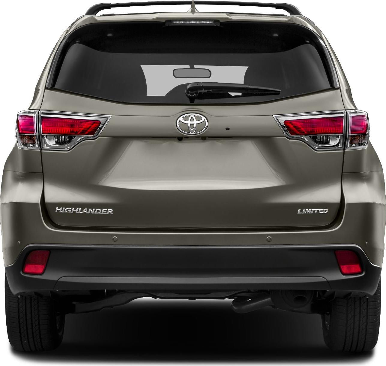 Rear view of SUV with taillights and rear window