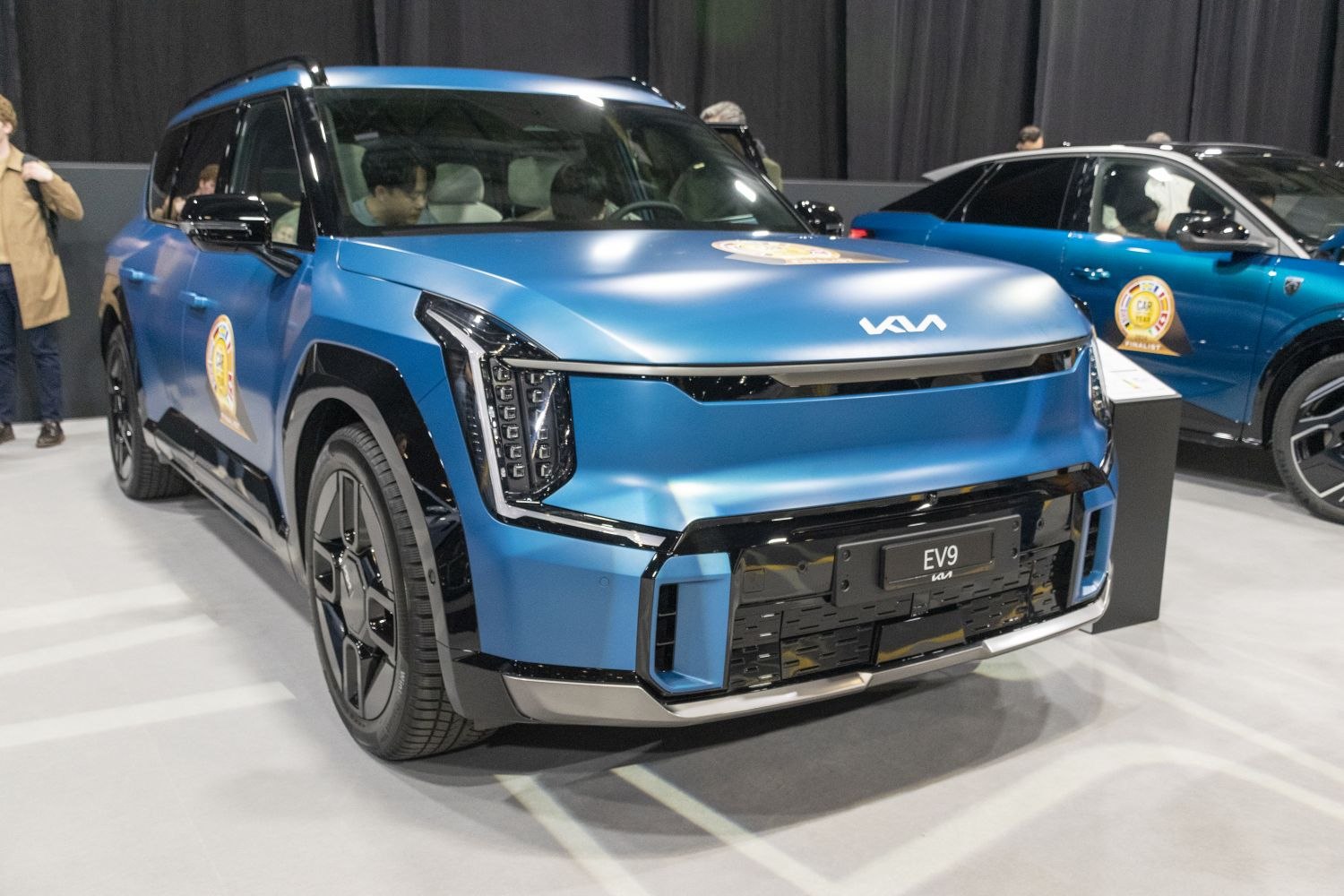 Front view of electric SUV with LED headlights