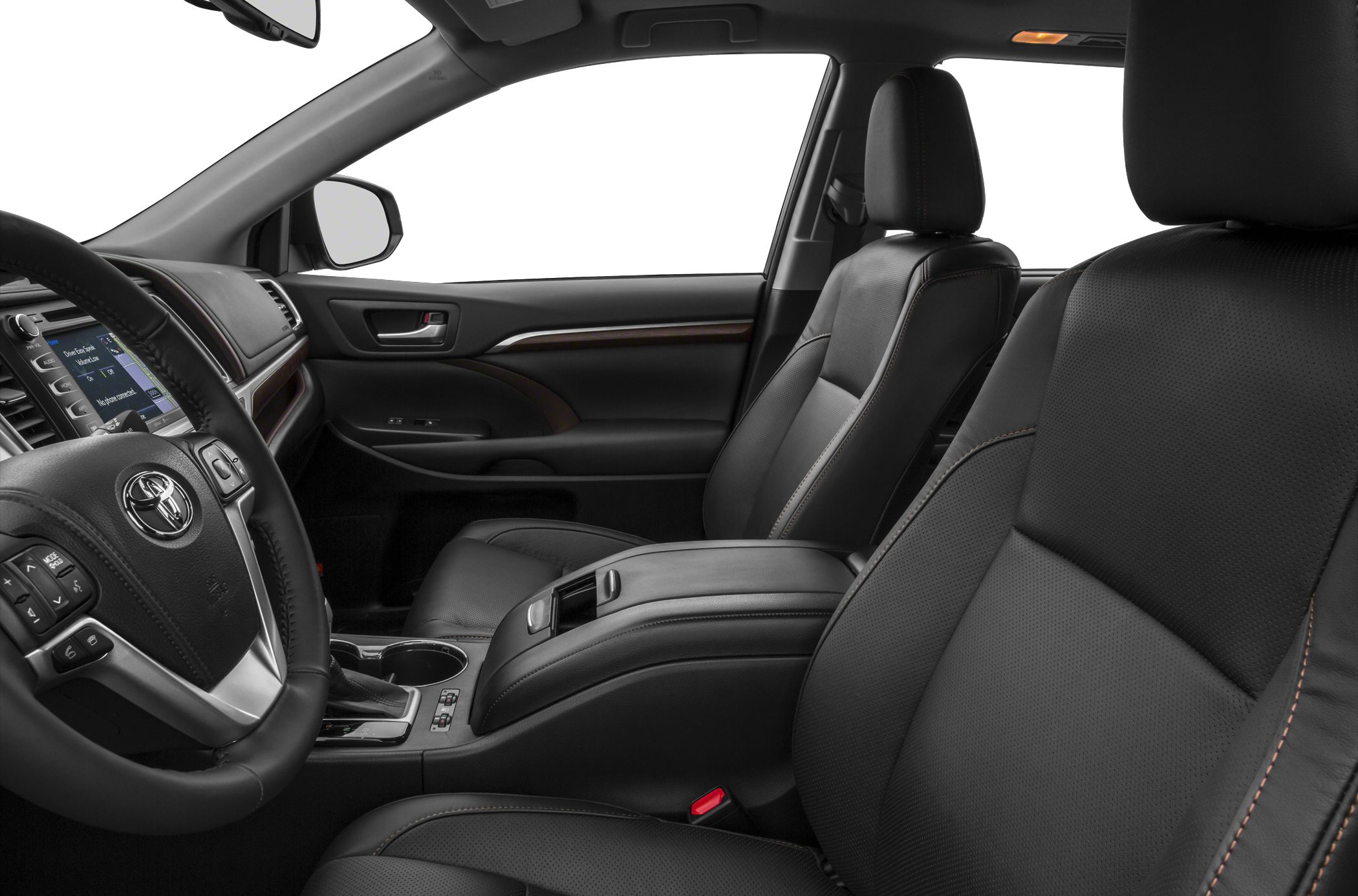 Black leather seats and modern dashboard with steering wheel