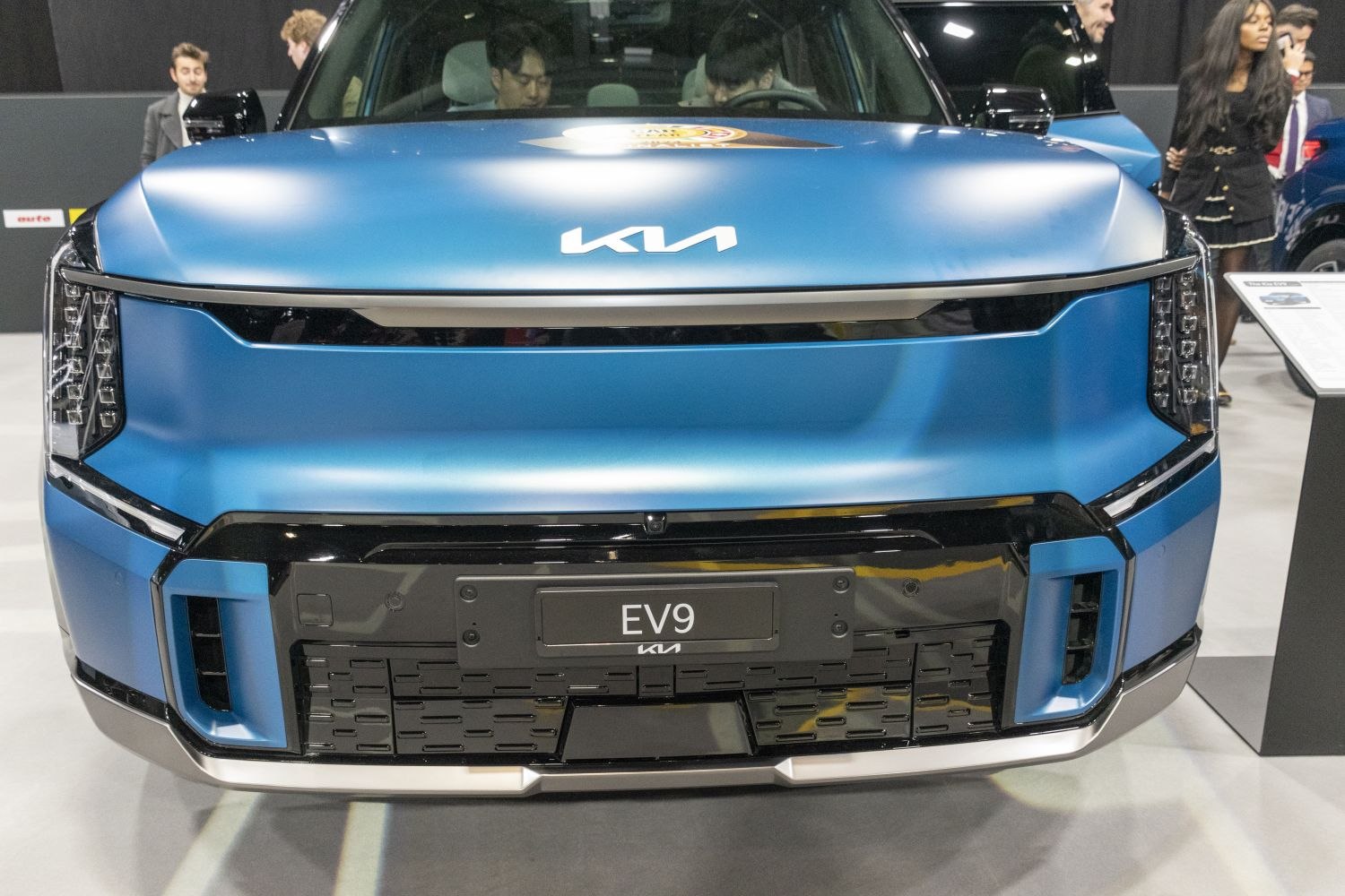 Front view showing distinctive grille and LED headlights.