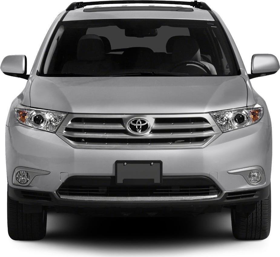 Front view with grille and headlights