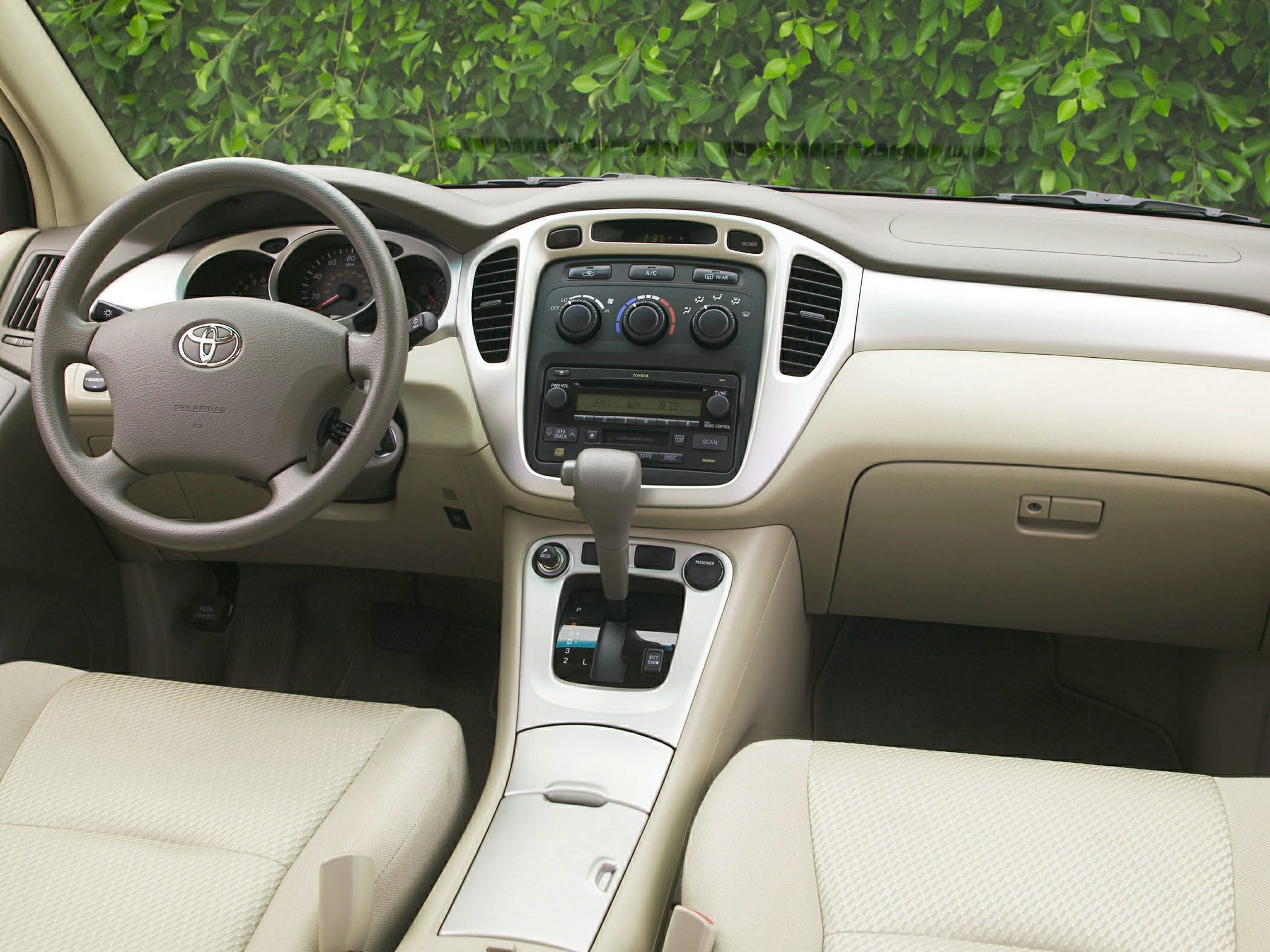 Interior dashboard with steering wheel and gear shift