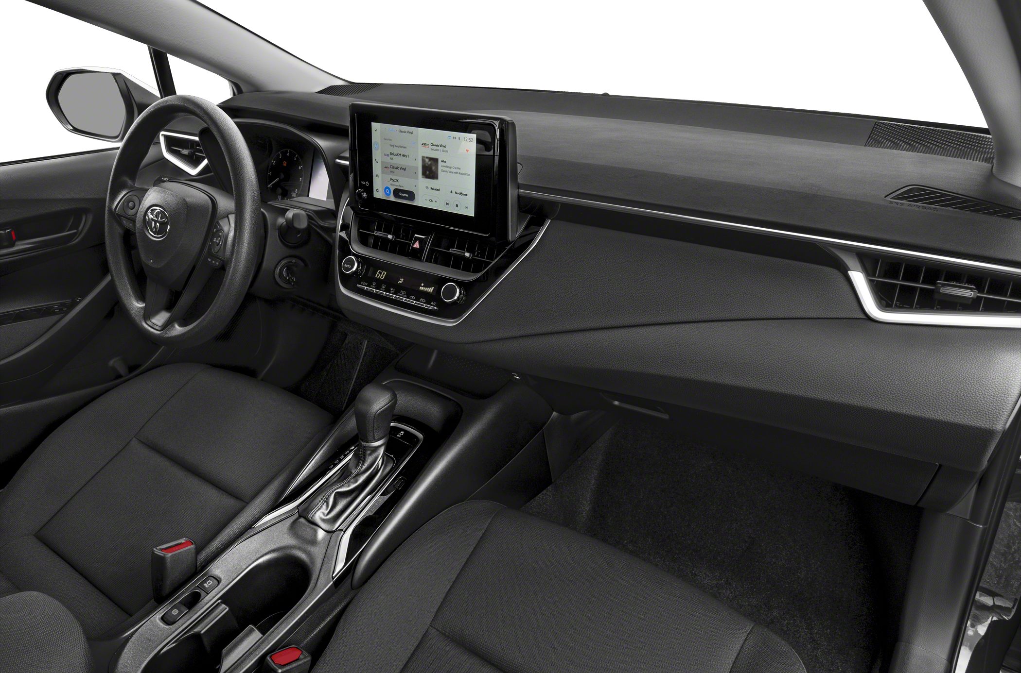 Digital touchscreen, dashboard, center console with gear shift