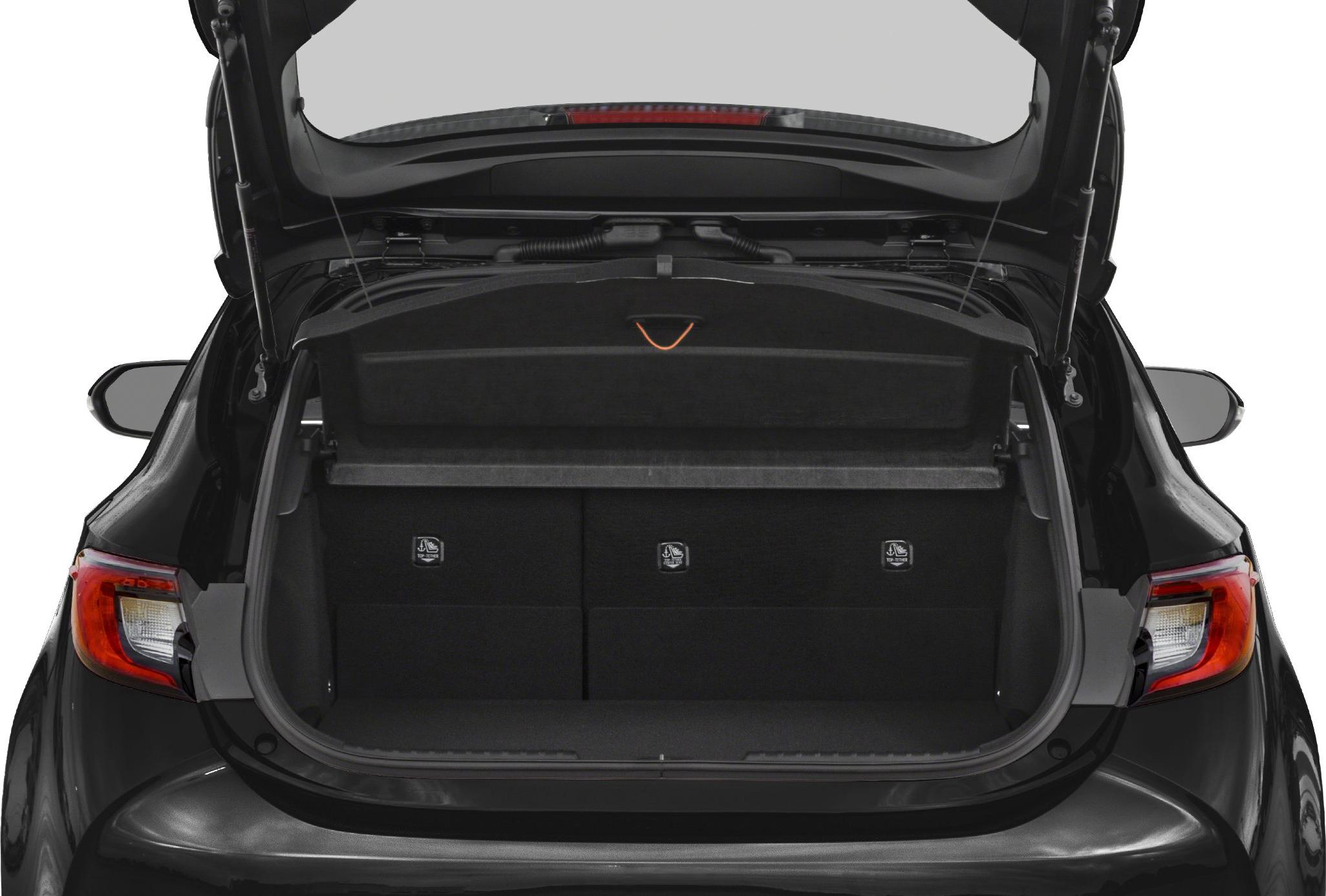 Spacious rear trunk interior with split folding seats and cargo cover
